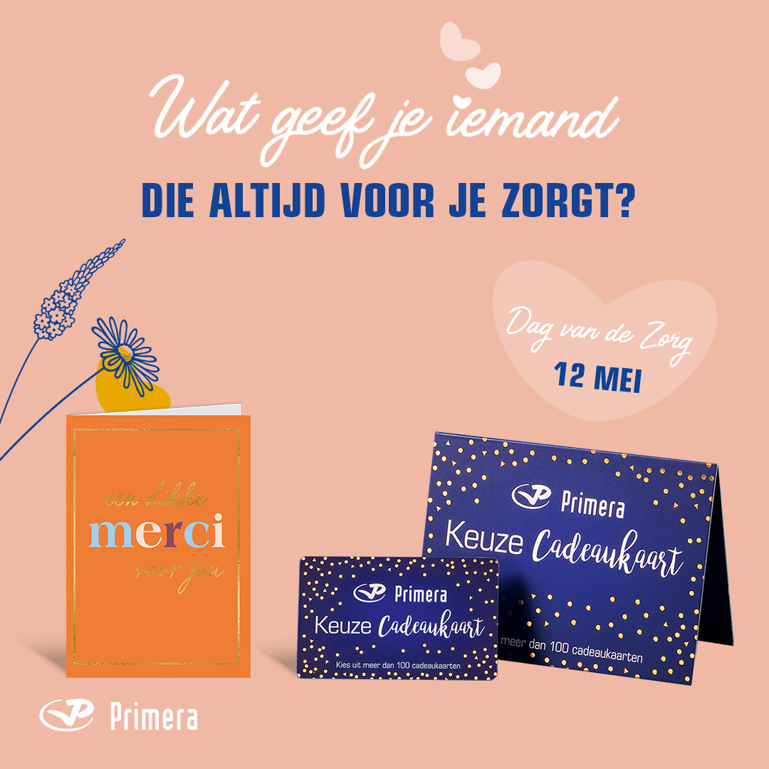 Het is bijna de Dag van de Zorg. Heb jij al een cadeau klaarliggen om je collega's op 12 mei mee te verrassen? ❤️ 

Bestel een Primera Keuze Cadeaukaart: bit.ly/3GezoWY