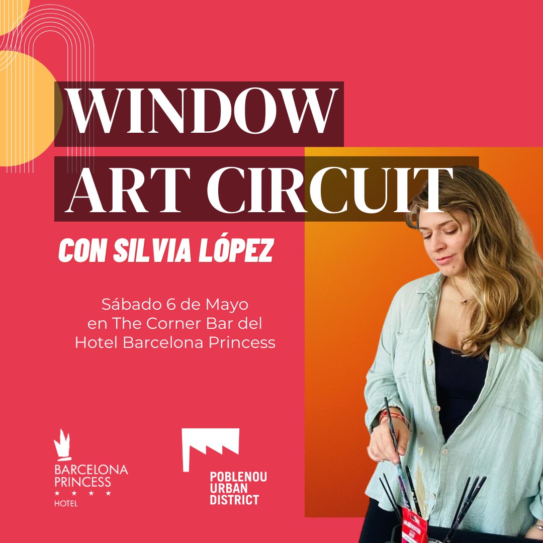 bcnprincess's tweet photo. Te esperamos este sábado 6 de mayo a partir de las 12:00h, en #TheCornerBar de #BarcelonaPrincess para la 9na edición del Windows Art Circuit de @PoblenouUD donde contaremos con la talentosa artista @_silpic_ que compartirá su talento con nosotros con un mural en cristal. https://t.co/TyvvKB4rHJ