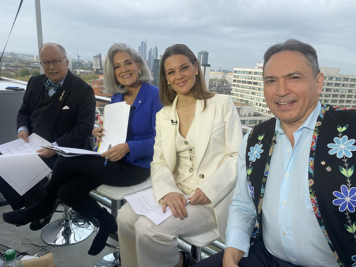 Good morning from London, @LisaLaFlamme_ is hosting coronation coverage with the Honorary President of the @RCGS_SGRC @perrybellegarde along with John Fraser and Helen Carr. Thanks to City-TV for sharing this story with Canadians.