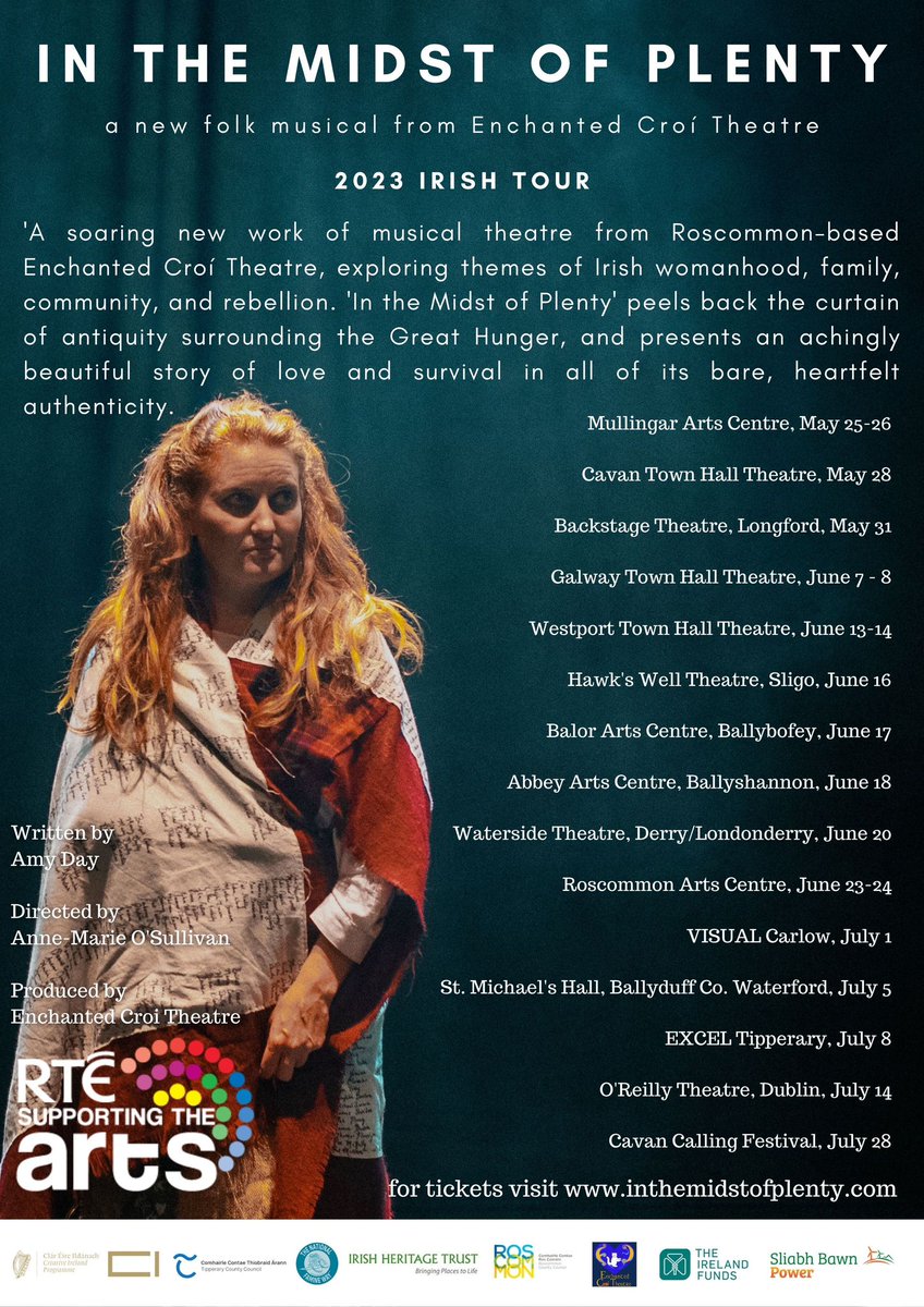 maryclaire2909's tweet image. In The Midst of Plenty is coming to a theatre near you.. very soon! Have you got your tickets yet? Visit inthemidstofplenty.com for more info...and your tickets! Incredibly honoured to be bringing this story to life.. 🍀  #rtesupportingthearts #irishtheatre #irishactor