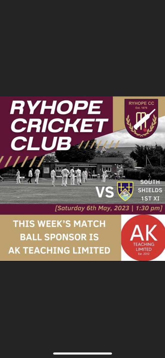 Special thanks to todays 1st team match ball sponsor <a href="/AKteaching_/">AK Teaching</a>