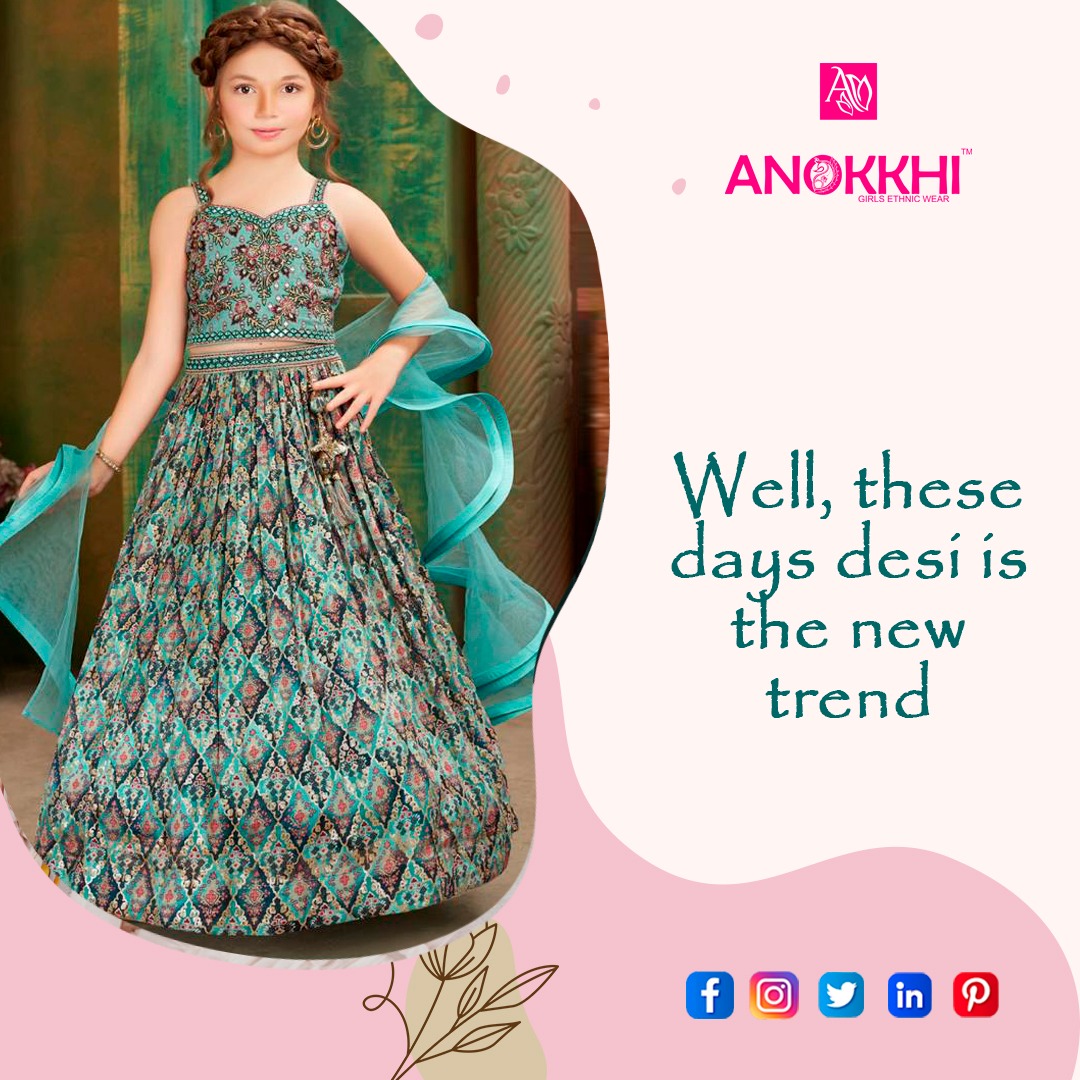 Well, these days Desi is the new Trend
#anokkhi #girlsethnicweardresses #girlsethnicwear #season #happy #kidslove #eleghant #luxurybrand #luxurykids #luxurylifestyle #wholesaler #manufacturer #black #golden #designer #google #like #follow #reel #video