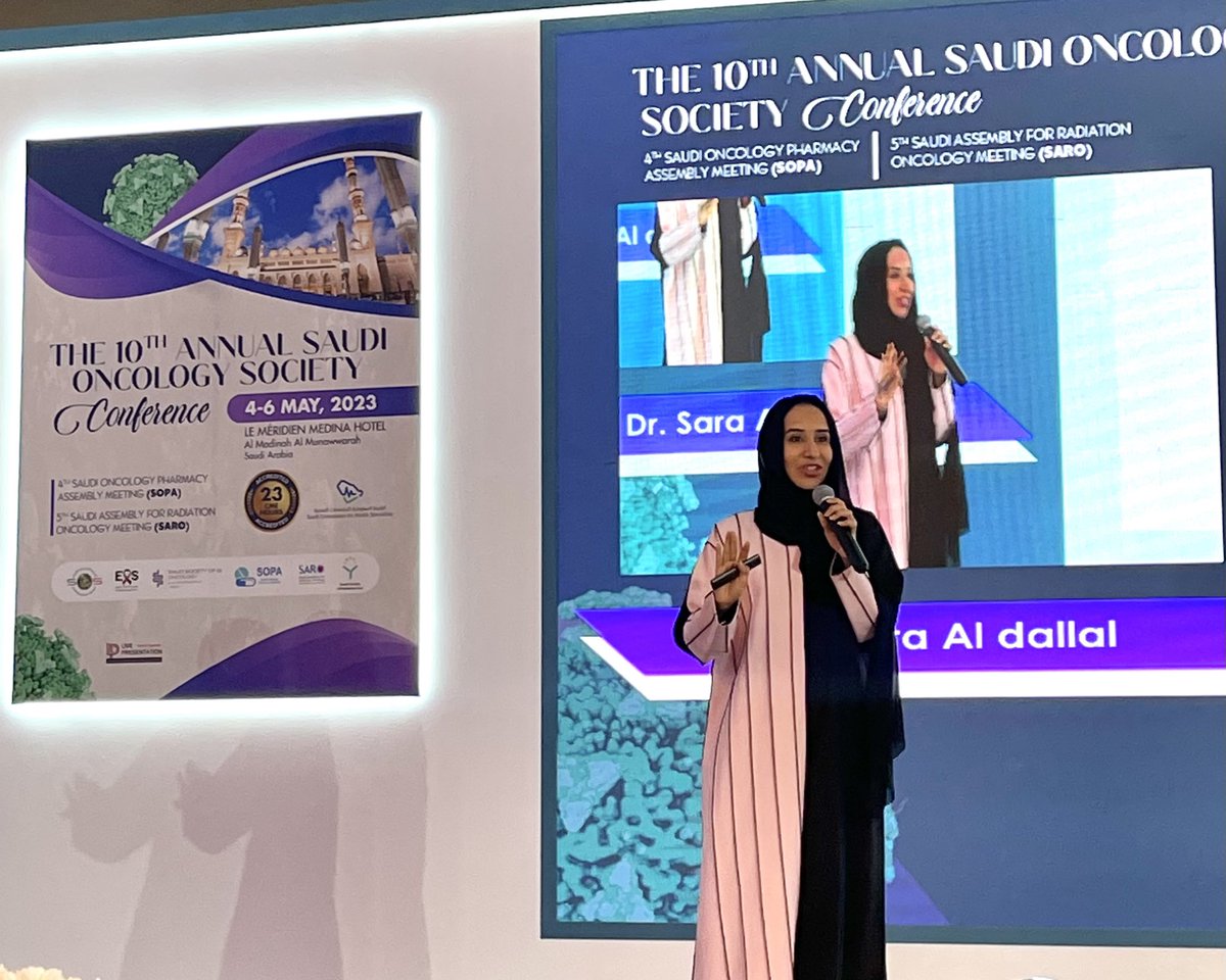 SOPS_SA's tweet photo. Dr. Sara Al Dallal is now addressing “The growing economic burden of oncology: A barrier to sustainable cancer care”

#4thSOPA 
#10thSOS https://t.co/jHiIbltLDy