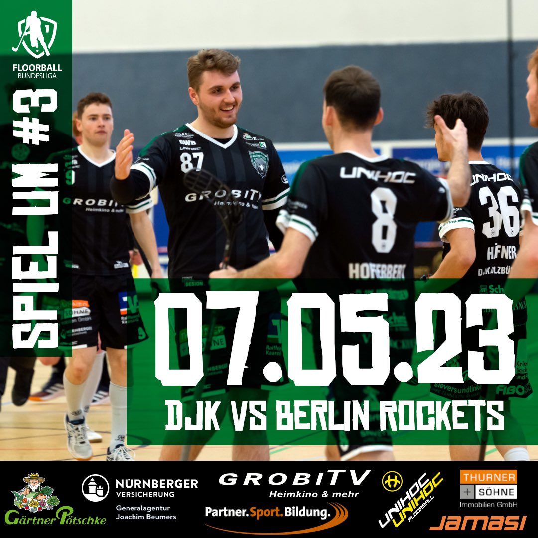 Morgen findet das letzte Spiel der Saison statt. Für die DJK geht es gegen die Berlin Rockets um Platz 3.
Das Duell findet um 13 Uhr in der Stadtparkhalle Kaarst statt. Der Eintritt ist frei.
Kommt vorbei und unterstützt die DJK ein letztes Mal in dieser Saison.