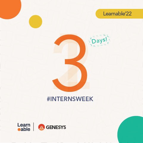 _Verike's tweet image. It&apos;s been intensive weeks of learning and and getting task done..
Now it&apos;s about to be an intensive week of fun and play.. Let the countdown begin

#LearnableInternsWeek