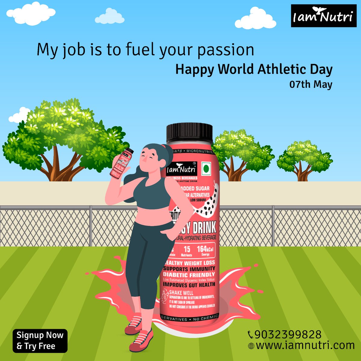 iam_nutri's tweet photo. Our Nutritious drink is the perfect blend of nutrients to power your body.

Happy World Athletic Day

#IamNutri #hyderabad #athletes #fitness #Nutritiousdrink #workout #energydrink #gym #training #poweryourself #instagood #trendingnow #weightloss #Healthtips #Worldathleticsday https://t.co/6GHHOG2vjg