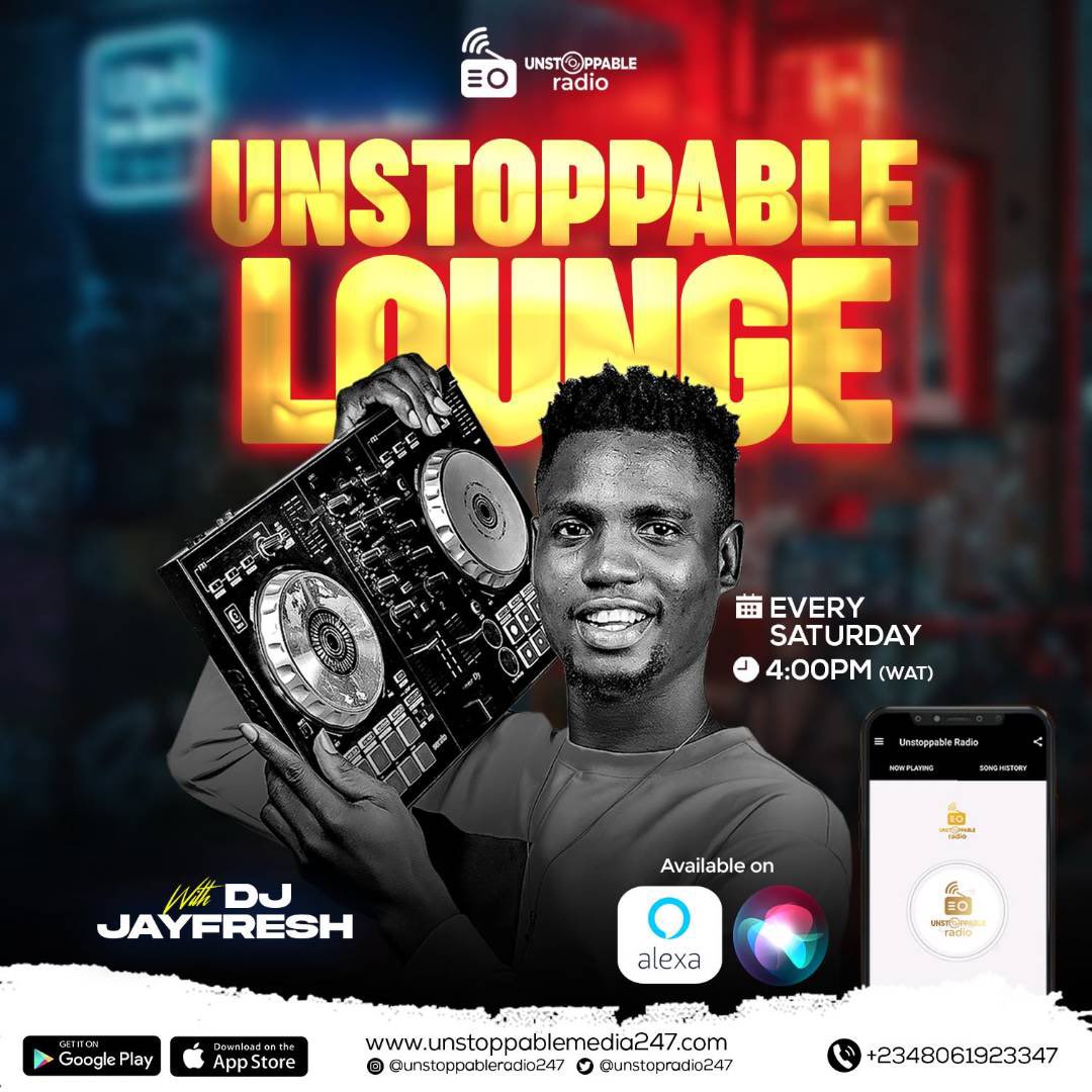 unstopradio247's tweet photo. Don’t forget to join the "Unstoppable lounge show"💃with your host @officialdjjayfresh on @unstoppableradio247 by 4pm. Don't miss it!!
.
.
Download @unstopradio247 app on #appstore #playstore
✨You are Unstoppable.
#loungeshow
#gospelshow
#gospelcontent
#unstoppableradio247
#onlineradio