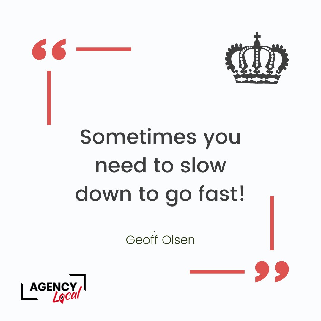 As Geoff Olsen said, sometimes you need to slow down to go fast! This is a short month with 3 bank holidays, we try to get the same work done in just 4 days. Don't forget to slow down. Taking breaks & practicing self-care now will help you be more productive later.