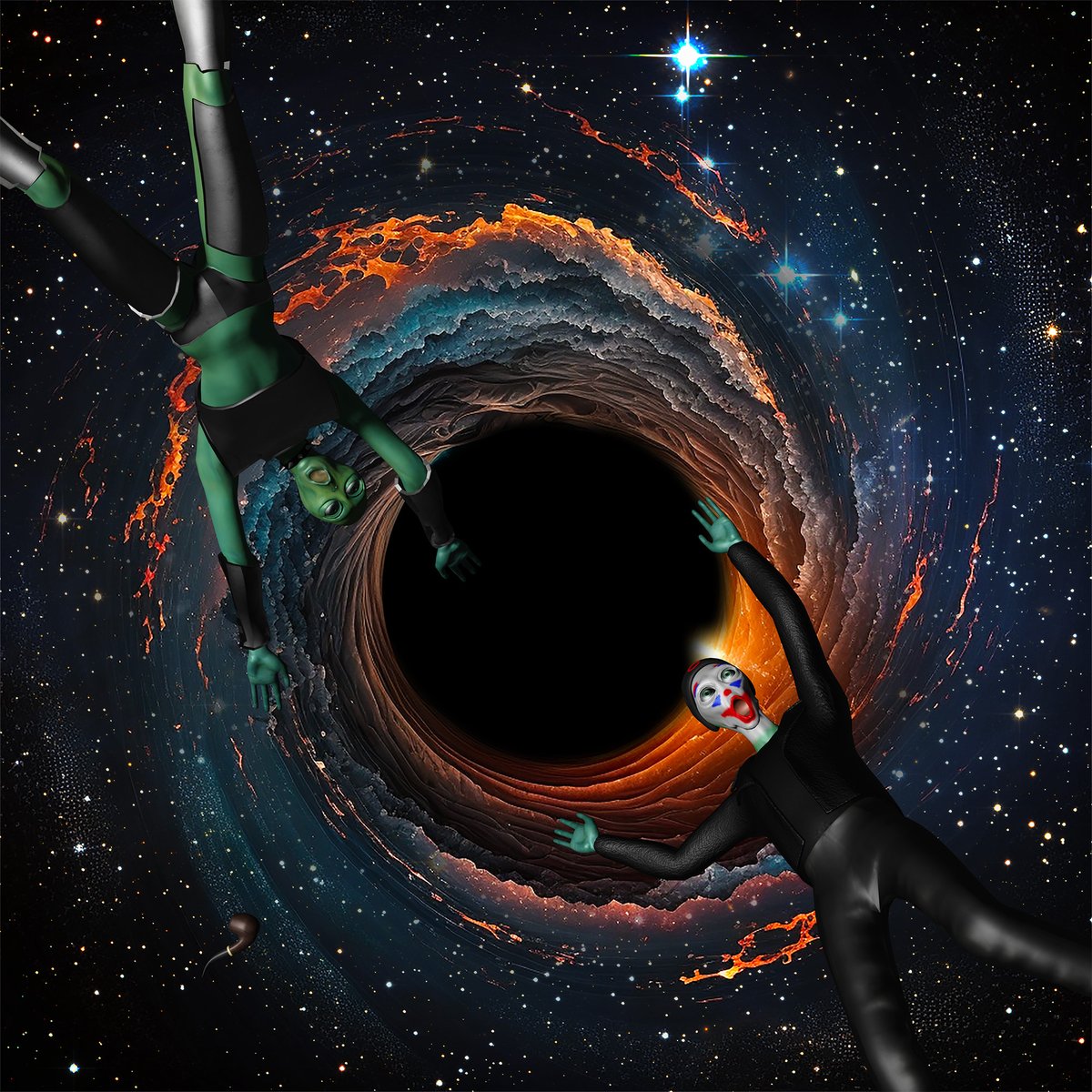 Vape and TH_ received a call from <a href="/ImmaDegen/">IMMA DEGEN</a> before they left to venture into the black hole, and since then, they've been out of touch. 🧵/1