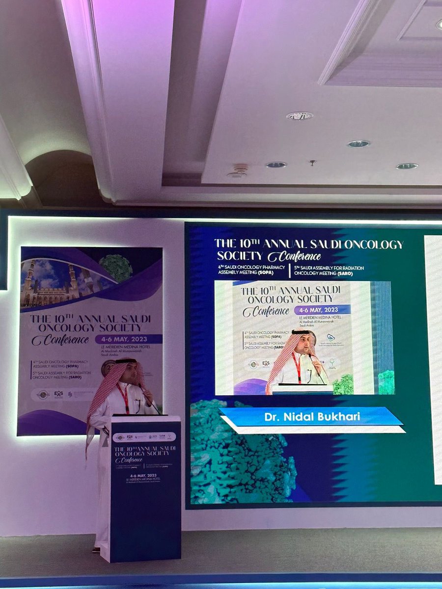 oncology_saudi's tweet photo. In the last presentation, Dr. Nidal Bukhari addresses the treatment of HER2 Positive mCRC.

#10thSOS https://t.co/7wr4exm8Ze