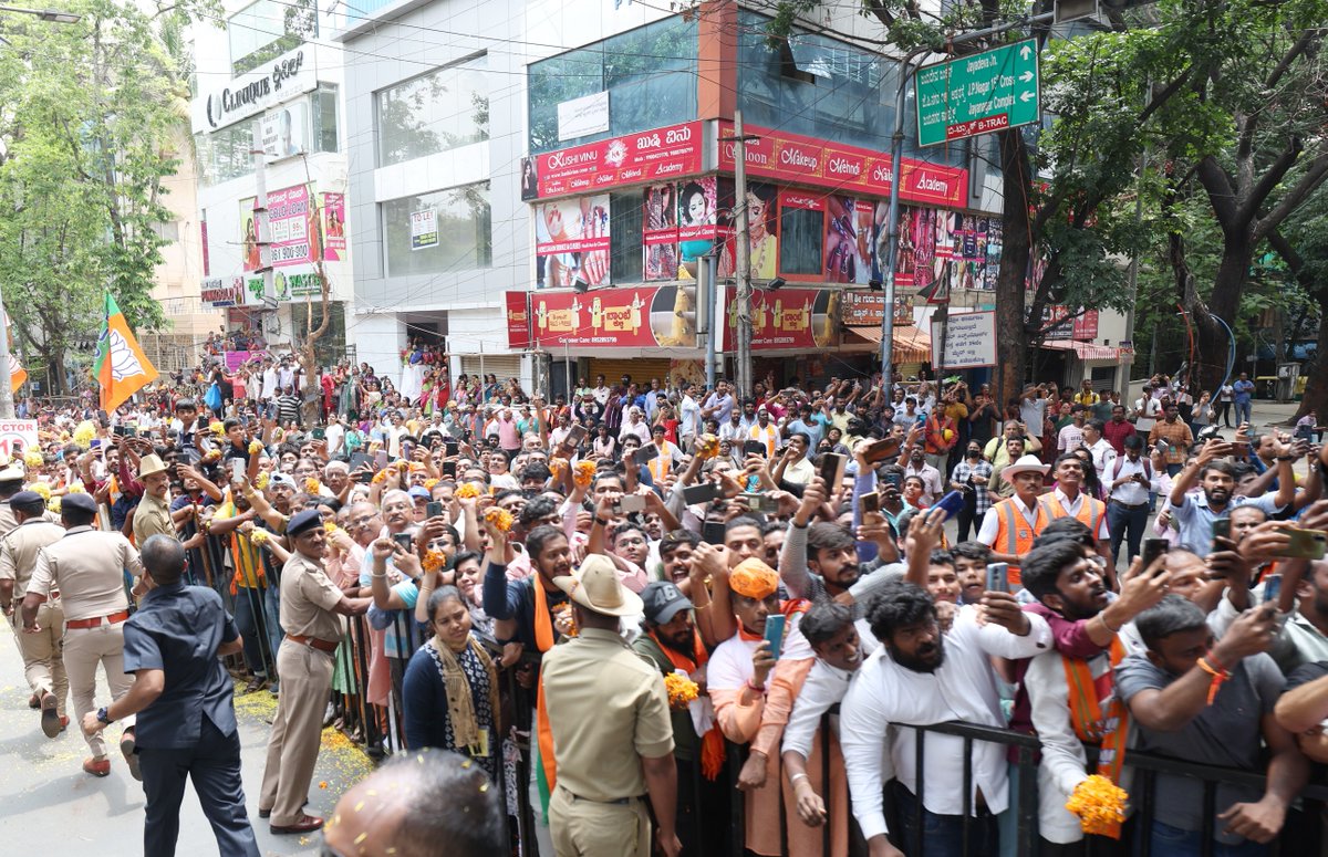 narendramodi's tweet image. It is clear Bengaluru wants BJP. This city believes that our Party will continue delivering on good governance and development.