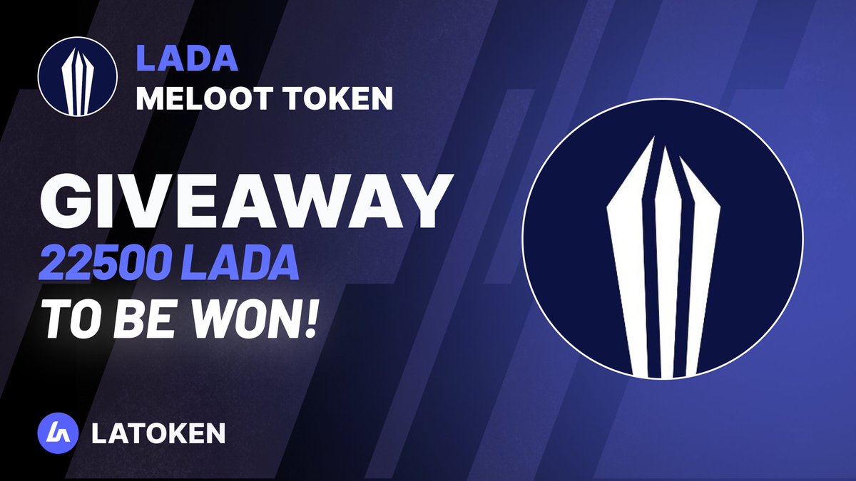 🏆 $1300 MELOOT TOKEN (LADA) Giveaway on #LATOKEN 

🔥 225 Winners.
✅ Complete all tasks and qualify for the #Giveaway 
📲 Tag 5 Friends and Share.
⏰ May 06, 2023 - May 11, 2023.

JOIN GIVEAWAY👉 go.latoken.com/bqf