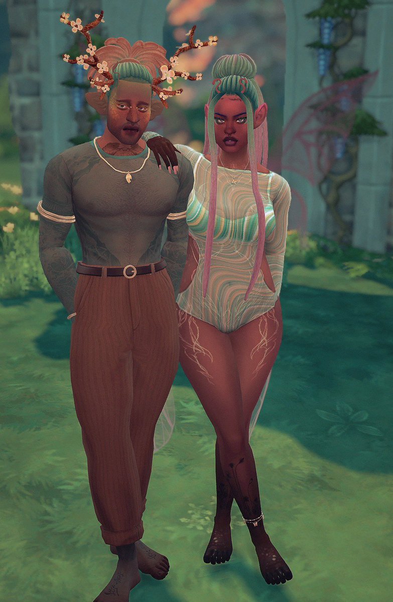 JujubieeSiming's tweet photo. ✨Omg, look who made a female!✨He also got a little makeover. I liked him better as a wood nymph.🙃 #thesims4 #ts4 #showusyoursims #thesims4cc #ts4cc #sims4 #fairy #nymph #simsofcolor #pocsims https://t.co/BybRarZYeG