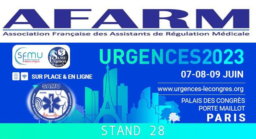AFARM_SAMU's tweet photo. [ ⏰ Congrès #urgences2023 ⏰ ]

#appelsurgencessante #regulationmedicale 
#ARM #SAMU #SMUR #CRRA15 #urgences

Dans 1 mois débute le @CongresUrgences 2023.

L' @AFARM_SAMU sera bien évidemment présente tout au long du congrès sur le #stand28.

@SFMU_MS @SUdF_Officiel https://t.co/grbjciccL4