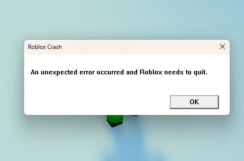 Roblox Crash unexpected Error : r/RobloxHelp