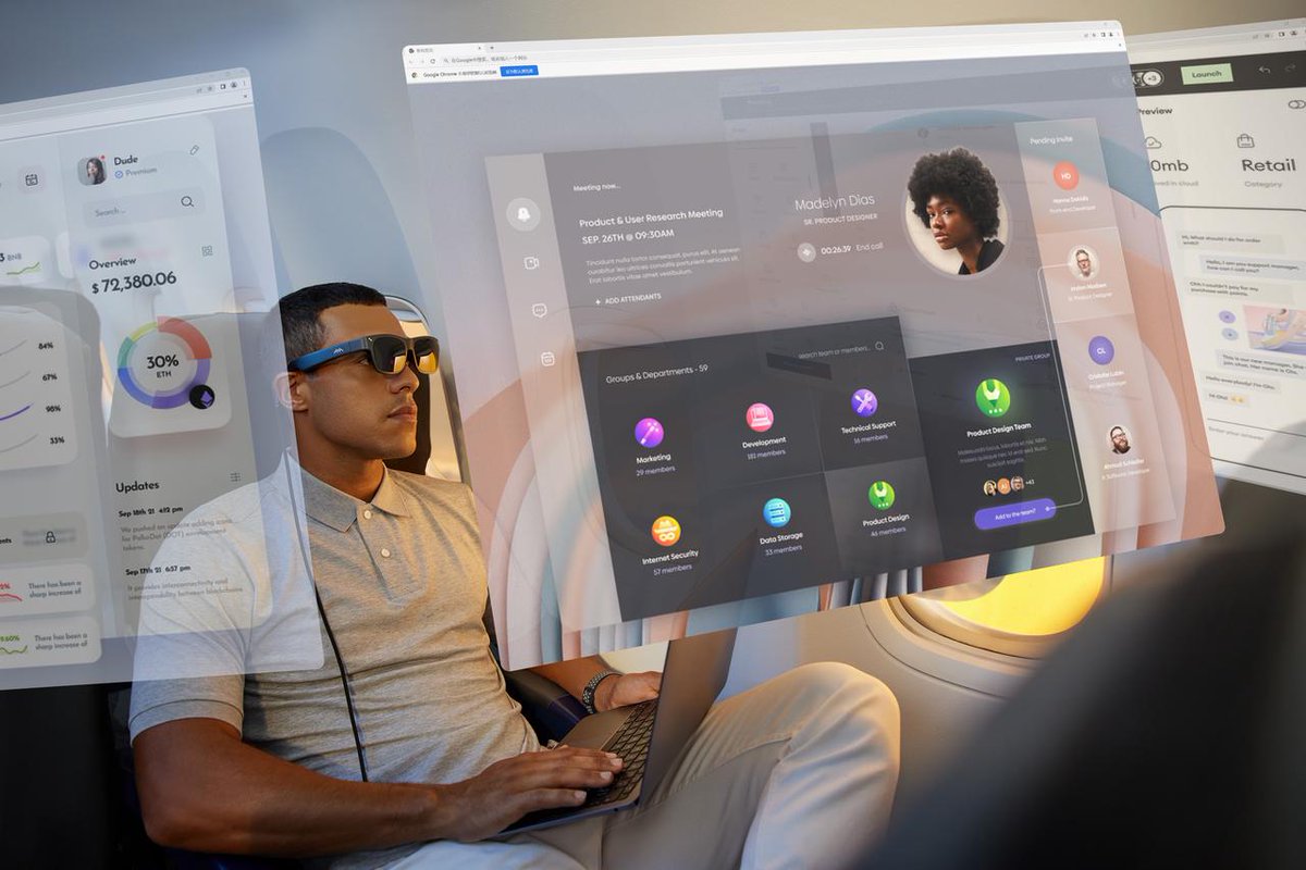 Easily display, organize, and operate up to 10 windows to create an efficient, immersive virtual workspace with NXTWEAR S glasses!🤩 Simply download Mirror Studio for Windows devices at rayneo.com/pages/download and unlock the power of #AR.👏 #XR #ARGlasses #SmartGlasses #NXTWEARS