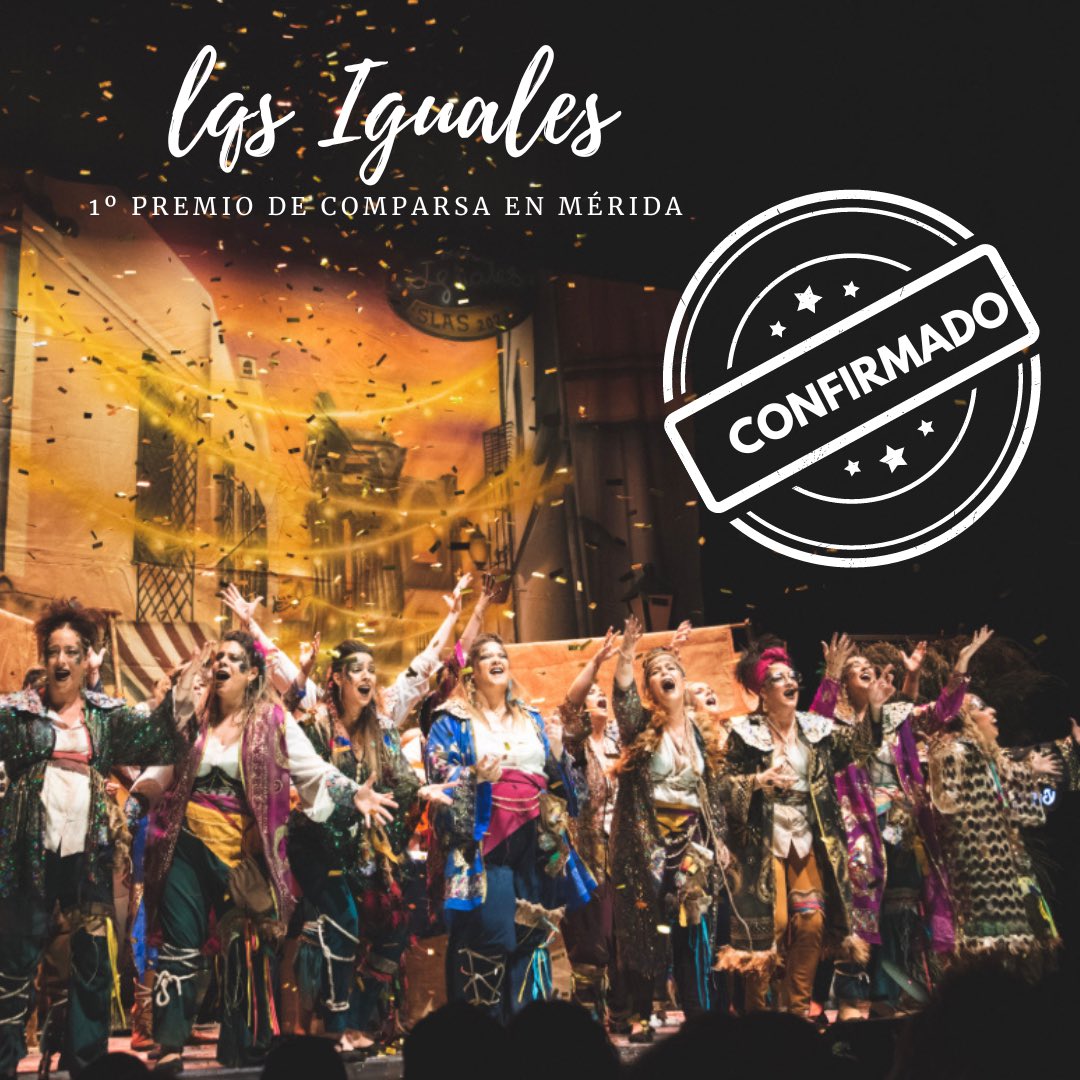‼️‼️‼️ Otro grupo más confirmado: el 1º PREMIO DE COMPARSA EN MÉRIDA <a href="/LasIguales/">Comparsa Las Iguales</a> estarán con nosotros el próximo 20 de mayo 

El carnaval de primavera de <a href="/ElCorodeMerida/">ElCorodeMérida</a> calienta motores!!!