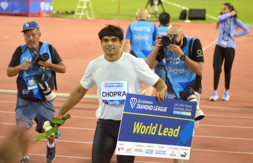 Happy to begin my 2023 season with a throw of 88.67m at @dldoha. Thank you for your amazing support! 🇮🇳