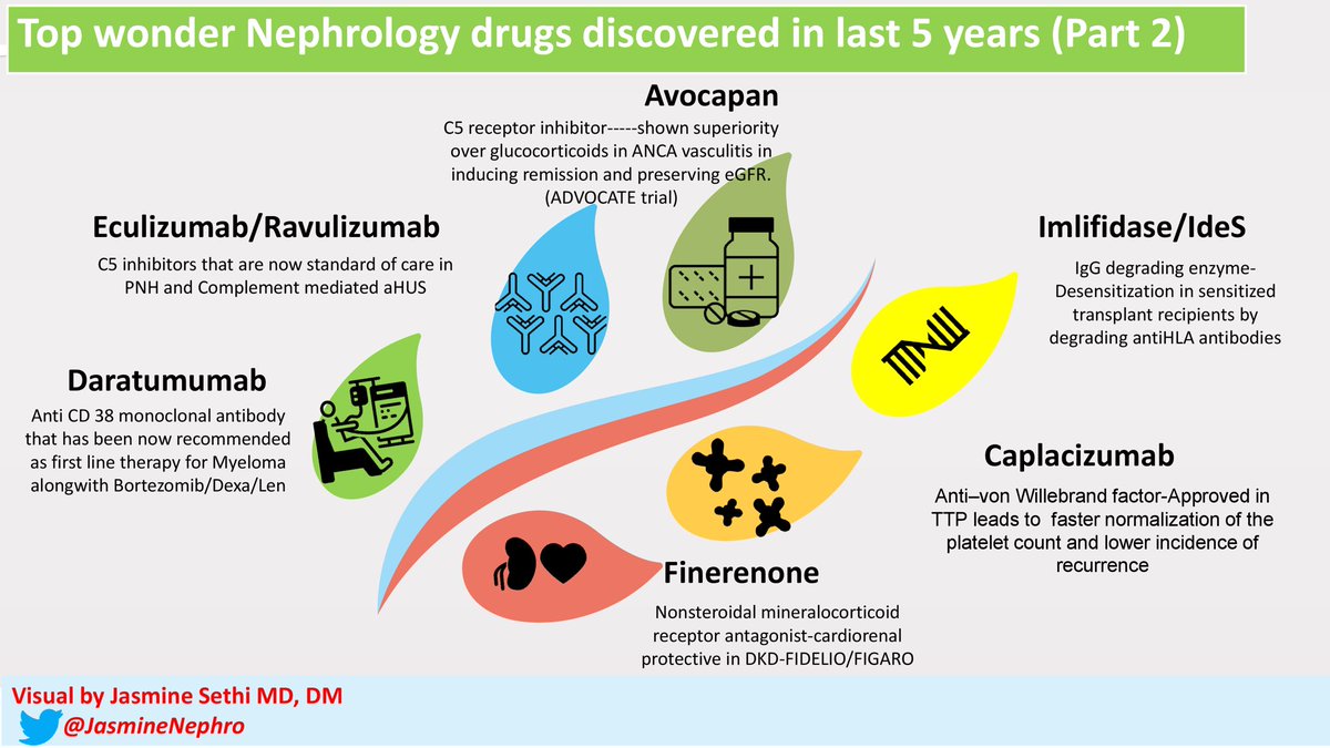 JasmineNephro's tweet image. 🔥 Here it is 👀

Part 2 of the practice changing Nephrology drugs in last 5 years 
Take a flashback 🌈

#NephTwitter  #Nephpearls. #MedTwitter 
💥⚡️✨Must know for Nephrology/ Medicine fellow 
🙏