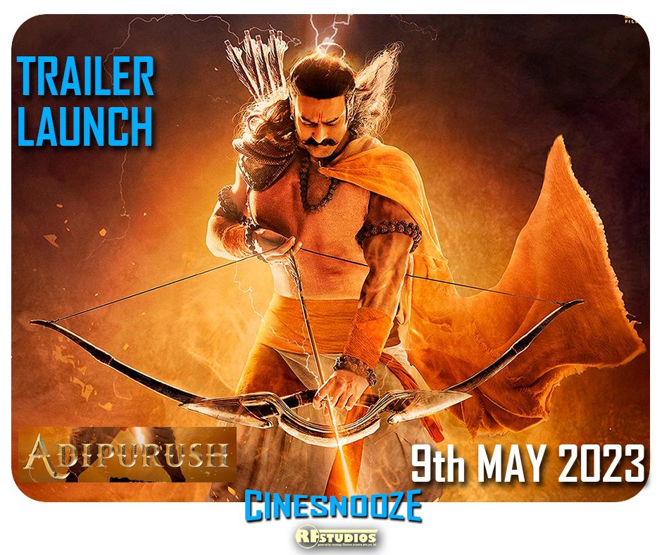 RF_CineTiles's tweet photo. #Officialtrailer of the most awaited #Adipurush will be launched on 9th May 2023 Directed by #OmRaut and starring #Prabhas #KritiSanon #SaifAliKhan and #SunnySingh,the film is all set to release on 16th June 2023.
#RaywingsFilmcore #CineTiles #RFstudios #CineSnooze #bollywoodnews https://t.co/7xSEY8nZva