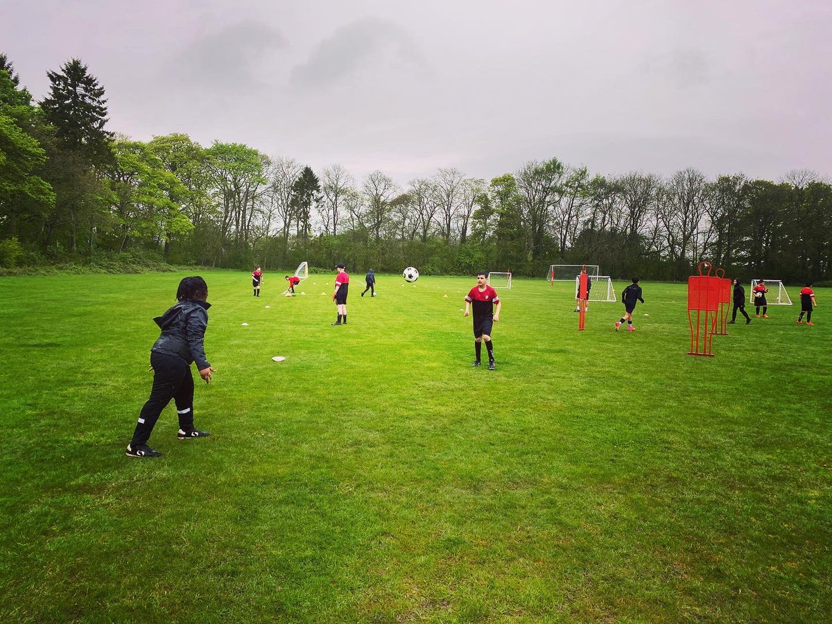 UoBSchool_PE's tweet photo. Despite the soggy rainy start the boys are in full swing for Football training! ⚽️

A busy morning of training followed an action packed afternoon of Aeroball, Climbing, Abseiling, Crate-Stacking and the Challenge Course! 💪 #pgl #sportstour @uobschool https://t.co/moLriiOdPY