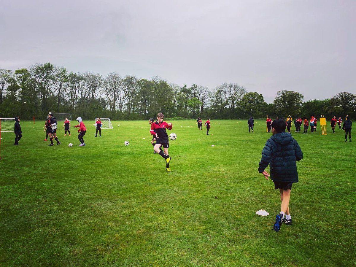 UoBSchool_PE's tweet photo. Despite the soggy rainy start the boys are in full swing for Football training! ⚽️

A busy morning of training followed an action packed afternoon of Aeroball, Climbing, Abseiling, Crate-Stacking and the Challenge Course! 💪 #pgl #sportstour @uobschool https://t.co/moLriiOdPY