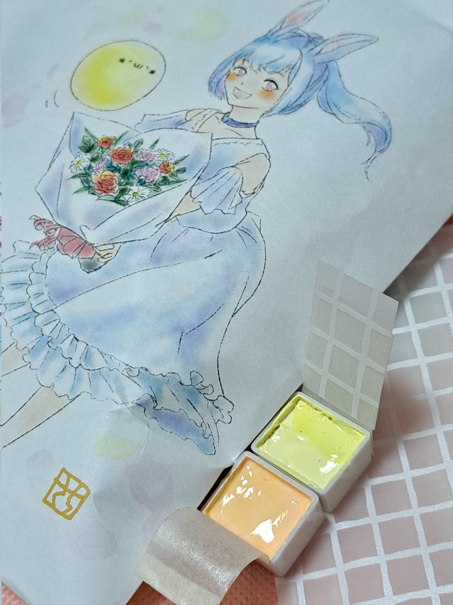 「誕プレなければ今回の差し入れクイーンはかみたかさん()だった…w 今回も絵の具の」|ささつゆ🦊5/5【COMITIA144】H28b📚5/6【A40】参加のイラスト