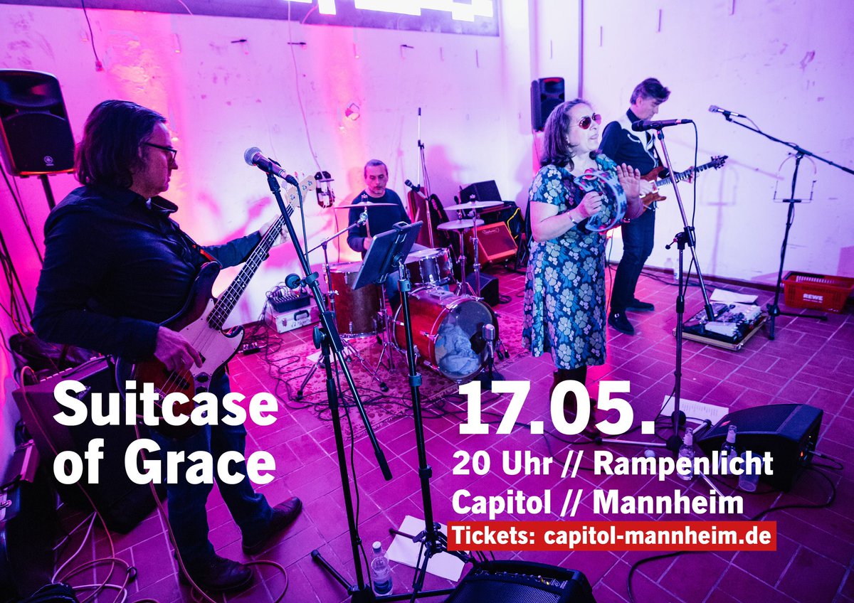 suitcase_of's tweet photo. Die nächste Show steht an. Am 17.5. sind wir wieder im #Rampenlicht #Casino #Capitol zu Gast. Tickets gibt es im Vorverkauf unter https://t.co/YSPJocRjh4 #suitcaseofgrace #livemusic #rockmusic #konzert #band #rock #music #live #rocknroll #bühne #rock #mannheim #mannheimmusik https://t.co/592wdXiOPb