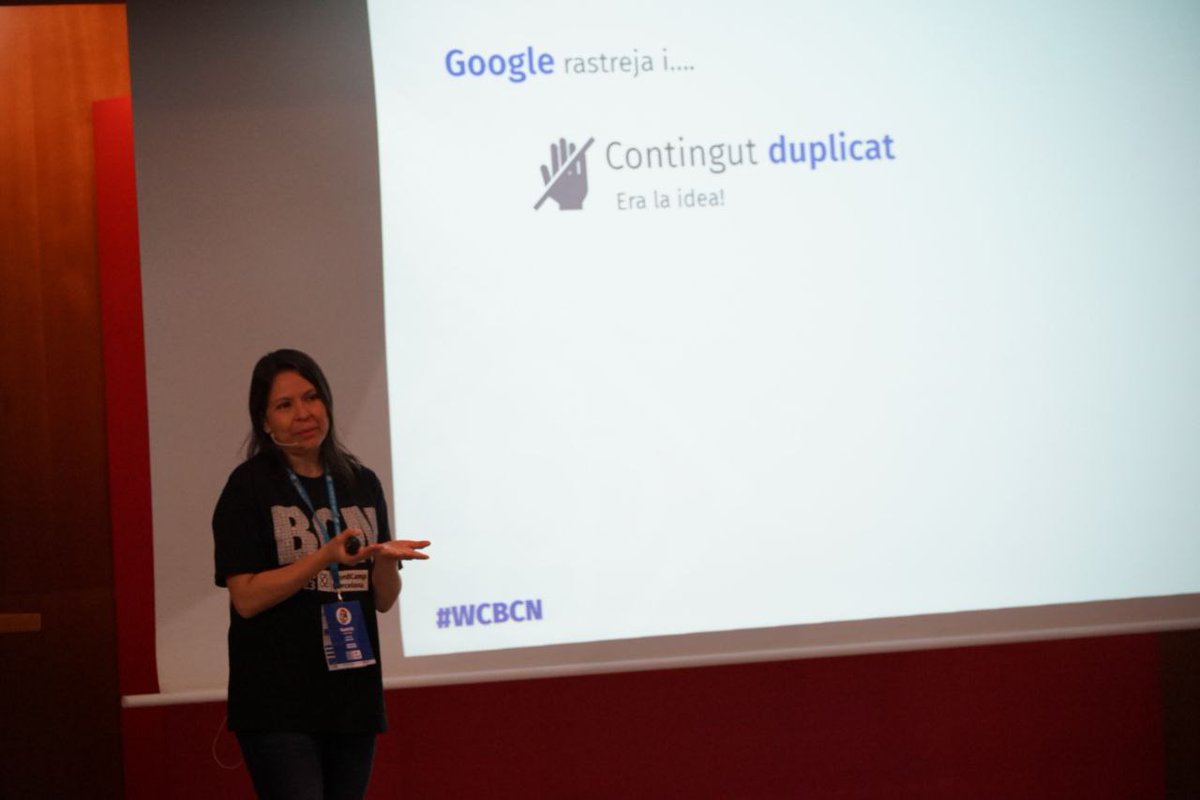 WCBCN's tweet photo. Ja teniu a la Beatriz Guzmán @puntCAT  parlant de posicionament dels dominis .cat.

Interessantíssim!

#SEO #encatalà #WCBCN https://t.co/s6YURV87WM