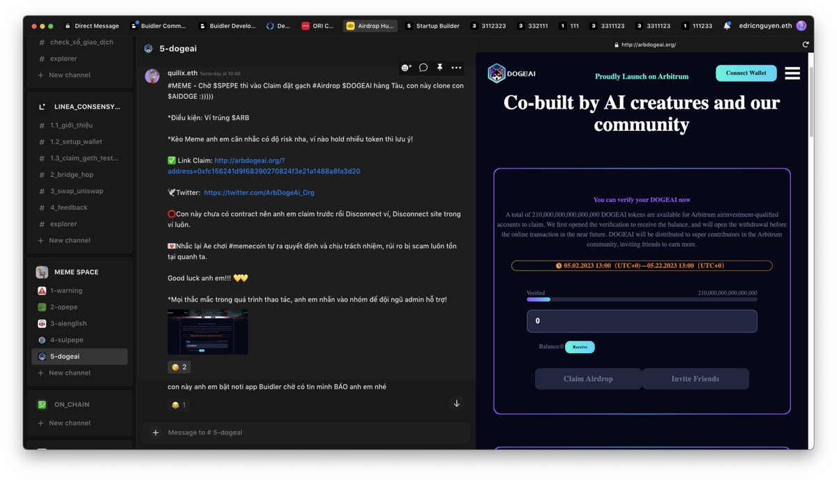 airdropgod_eth's tweet photo. Lên kèo claim DOGEAI cho anh em nào đã trúng ARB,  người em bà con của AIDOGE 😅. 

Tham gia nhóm để nhận các kèo #airdrop, #memecoin mới nhất tại: https://t.co/TfP35VjdAz 🏃‍♂️🏃‍♂️🏃‍♂️ https://t.co/1b68WDmEVC