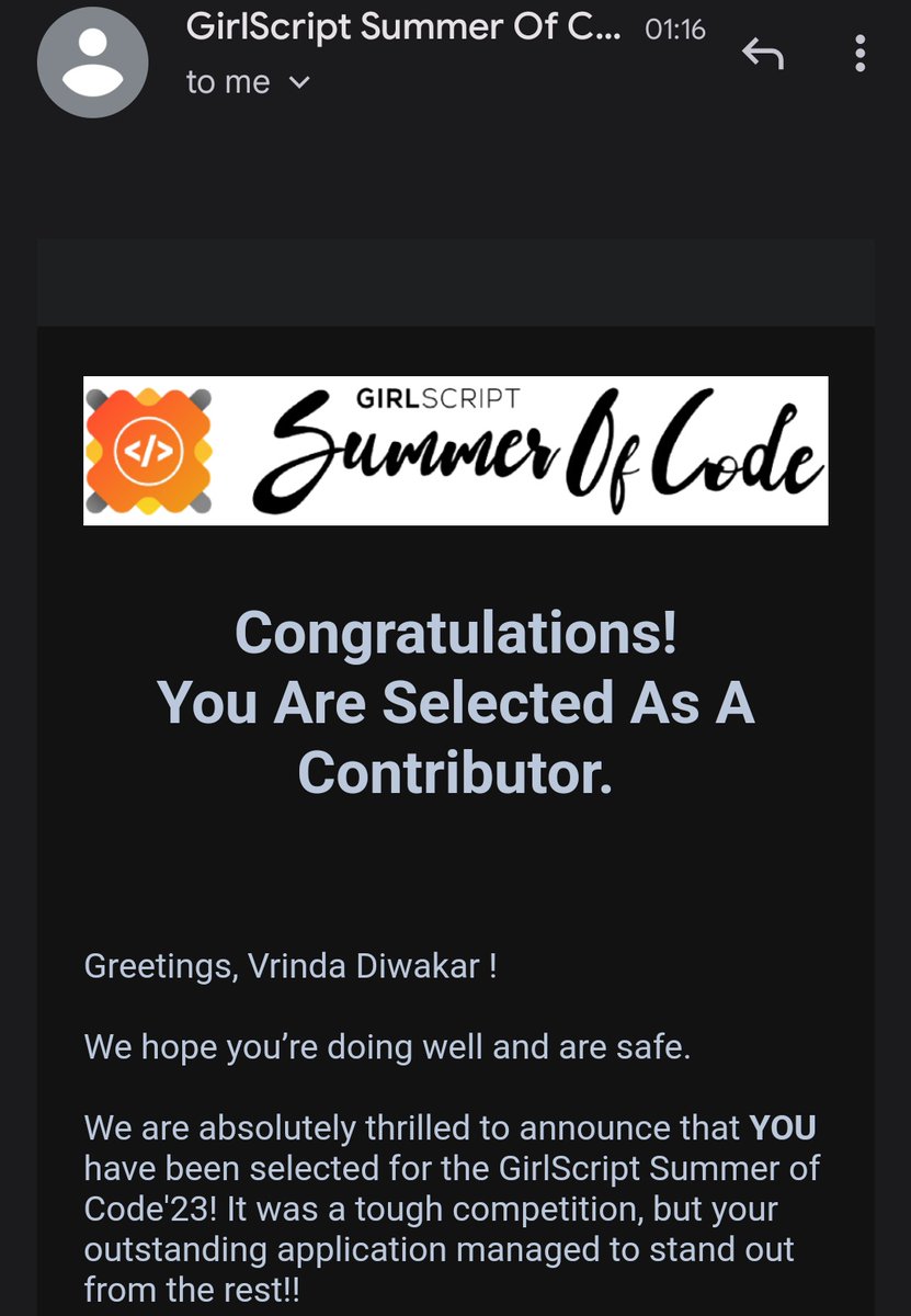 people, im selected to be a contributor  for GirlScript Summer of Code'23!🧡

happy may!💕 (2) 
#GSSoC2023