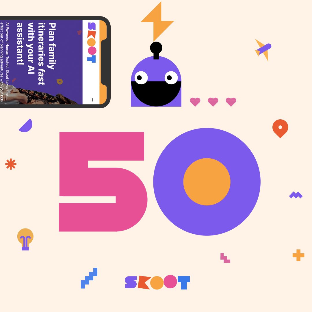 Today we celebrate a momentous occasion 🇬🇧 👑

Skoot has been used by people in 50 COUNTRIES to plan family #travel itineraries, with (metrics fans) an average time on site of 2m06. 🦸🏻‍♀️🤖⚡️

#AI am super happy with that.

Try Skoot: 👇
skoothere.com

#Coronation