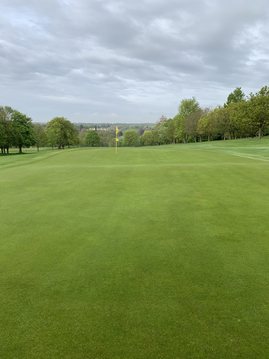 A lovely morning out on the course, greens rolled and course set up done.