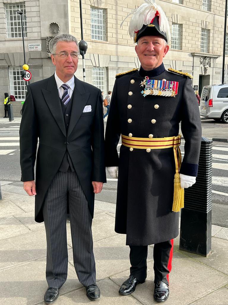 Gov House Guernsey (@gvhouseguernsey) on Twitter photo His Excellency and The Bailiff looking suitably smart outside Westminster Abbey on their way into the coronation to represent the Bailiwick. <a href="/Coronation2023/">Royal Central Insights</a> <a href="/Govgg/">States of Guernsey</a> #Guernsey His Excellency and The Bailiff looking suitably smart outside Westminster Abbey on their way into the coronation to represent the Bailiwick. <a href="/Coronation2023/">Royal Central Insights</a> <a href="/Govgg/">States of Guernsey</a> #Guernsey