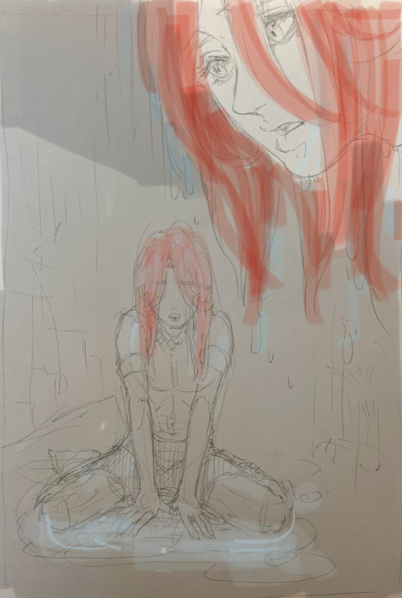セト様が昔、とっても弱い砂の神の頃、

やーいやーい！弱いくせに神様なんてやってんじゃねーよォー！！
みたいな子供のいぢめにあって、水を引っ掛けられて呆然としてる可哀想可愛いセトちゃんを描いてみた。うほっ🦍🦍🦍