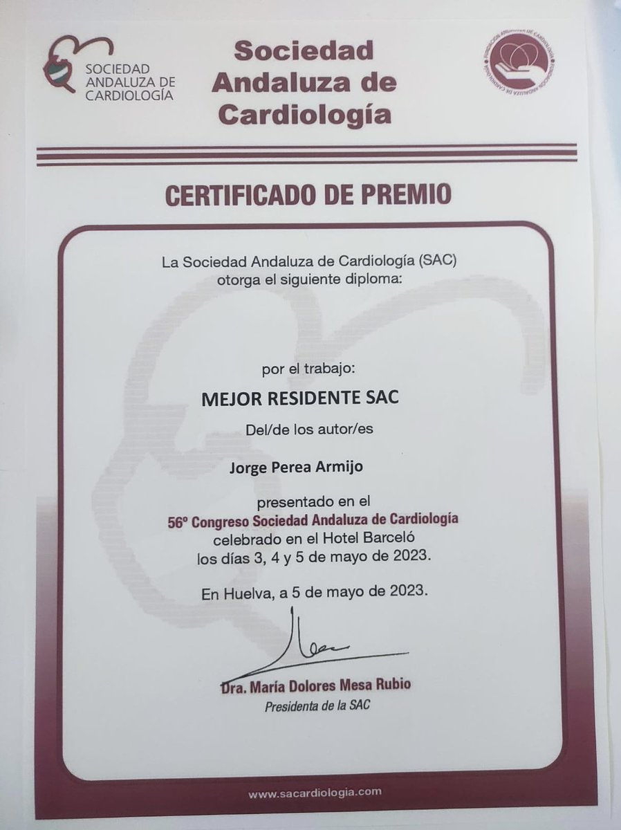 CardioHURS (@cardio_hurs) on Twitter photo Enhorabuena <a href="/PereaJorge5/">Jorge Perea</a> , R5 (por pocos días más), por el premio a mejor resi de <a href="/SACardiologia/">SACardiología</a> 👏🏻👏🏻👏🏻 Enhorabuena <a href="/PereaJorge5/">Jorge Perea</a> , R5 (por pocos días más), por el premio a mejor resi de <a href="/SACardiologia/">SACardiología</a> 👏🏻👏🏻👏🏻