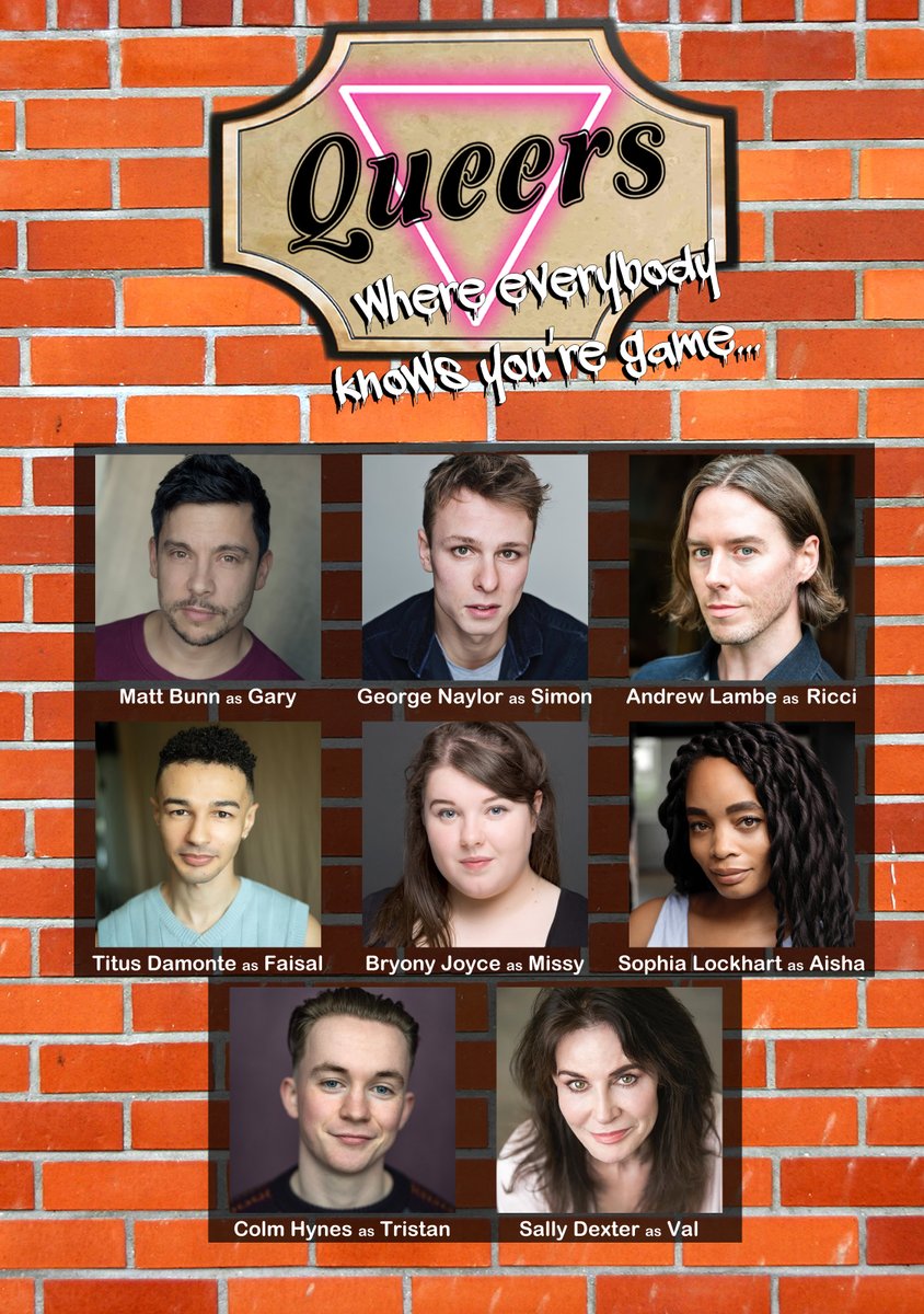 Some majestic news before this #Coronation whatsit. The cast of Queers at <a href="/KingsHeadThtr/">King's Head Theatre</a>  &amp; <a href="/TomRatcliffe15/">Tom Ratcliffe</a>'s Platform Festival, directed by <a href="/adamhango/">Adam Hannigan</a>: 
Matt Bunn, George Naylor, Andrew Lambe, Bryony Joyce, Titus Damonte, Sophia Lockhart, Colm Hynes &amp; <a href="/emmerdale/">Emmerdale</a>'s Sally Dexter!