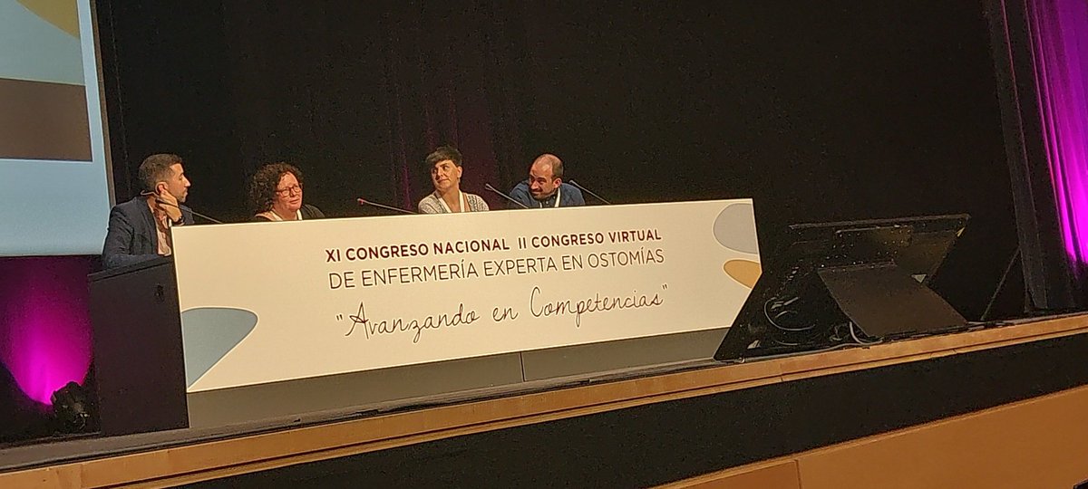 pilar_blasco's tweet photo. Magnífica  mesa e-Salud en Ostomia con Rosario Ros, Sílvia Sánchez, David Muñoz y Adrià Sarrià. En #SEDE2023 Enhorabuena! https://t.co/p4bscCKKx9