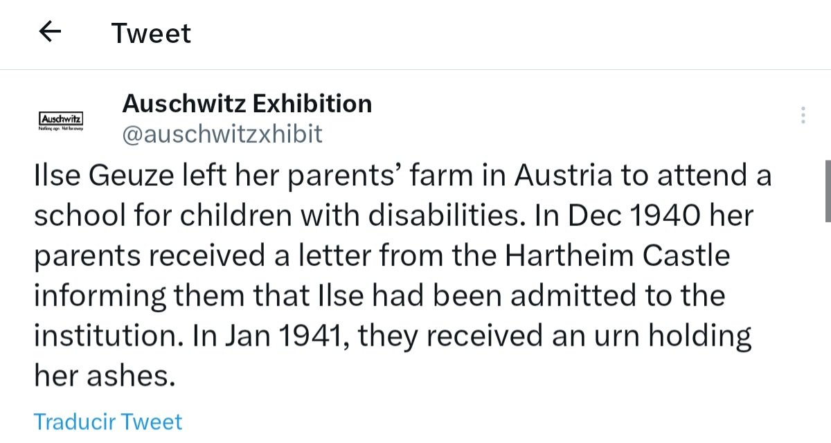 Recordemos que las primeras víctimas del Castillo de Hartheim fueron ciudadanos alemanes, de todas las edades...

📷 : <a href="/auschwitzxhibit/">Auschwitz Exhibition</a>
