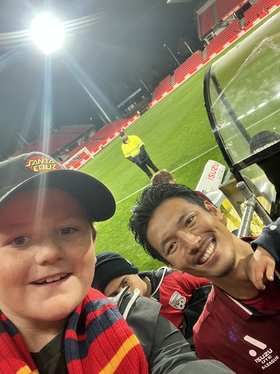 JohnDurrant10's tweet photo. A massive thank you to @JoeGauci46 and @AdelaideUnited for making my boys year! Joe gave Rory and Joe his shirt at the end of the game and was so fantastic with them! They’re still buzzing! We’ll see you for the CCM game! Thanks so much! https://t.co/rTfnNItCHu