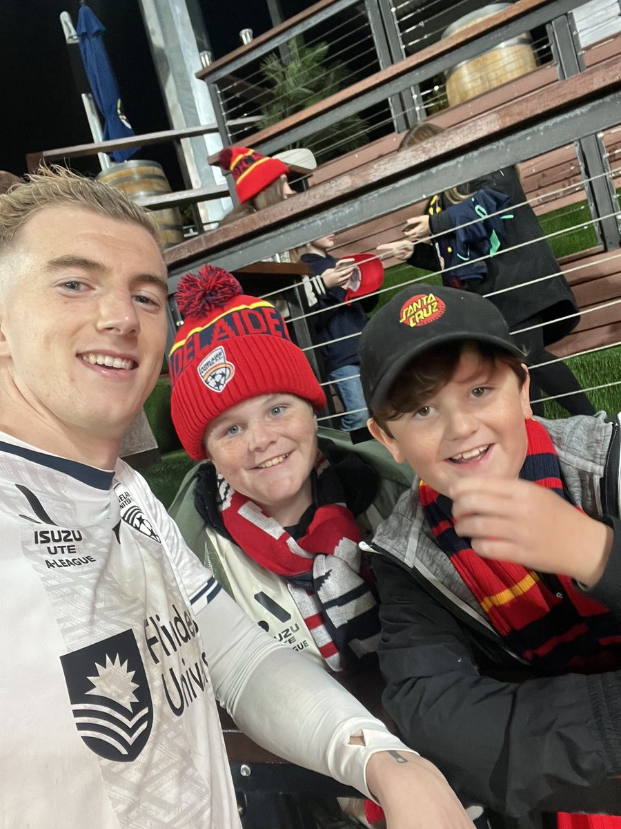JohnDurrant10's tweet photo. A massive thank you to @JoeGauci46 and @AdelaideUnited for making my boys year! Joe gave Rory and Joe his shirt at the end of the game and was so fantastic with them! They’re still buzzing! We’ll see you for the CCM game! Thanks so much! https://t.co/rTfnNItCHu