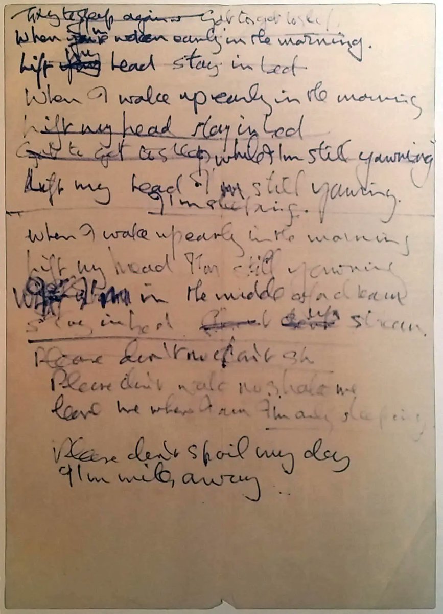 I'M ONLY SLEEPING.
Keeping an eye on the world going by my window
Taking my time
Lying there and staring at the ceiling
Waiting for a sleepy feeling
Please don't spoil my day I'm miles away and after all
I'm only sleeping.

#Onthisday 6 May 1966 John added double-tracked vocals