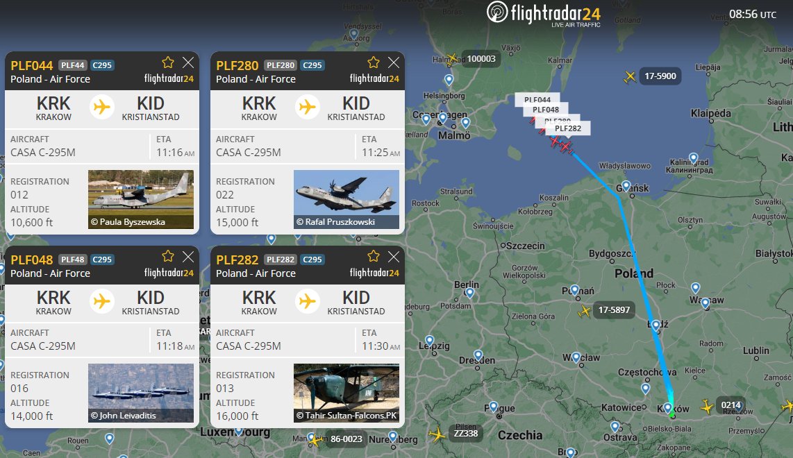 CH_LEBAD's tweet photo. سرب من الطائرات 🇵🇱نوع CASA C 295M يتجه إلى السويد🇸🇪 KRISTIANSTAD قادما من كراكوفي بولندا 🇵🇱
هل لي التزويد بالدخائر أو جلب معدات حربية للأكرانيا🇺🇦 ؟
Reg: 012, 013, 016, 022
#PLF044 #PLF282 #PLF048 #PLF280 https://t.co/i8N1NX4uBO