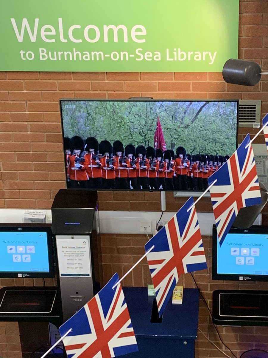 nathyc1972's tweet image. 🤴CORONATION READY🤴

 🇬🇧Stock up on your ‘Bank Holiday Reads’ &amp;amp; watch the Coronation as #BurnhamLibrary @SomersetLib streams the Coronation on our Library TV. Apart from travel to/from the library you’ll miss none of the celebrations!
📺✔️
📚✔️
🎉✔️ 
and of course typically ☔️✔️