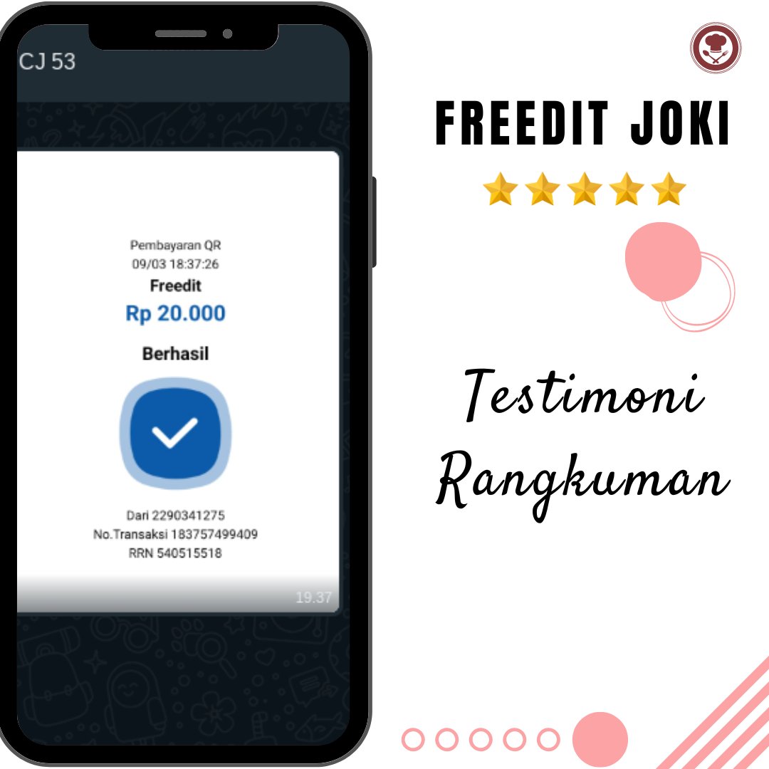 Makasih ya kk udah percaya sama  Freedit Joki terharu banget deh😭😭😭😭

#jokitugas #Jokibahasa #joki #zonauang #jokiposter #jokippt #jokiinfografis #jokitulis #ppt #zonauang #zonajajan #zonaba