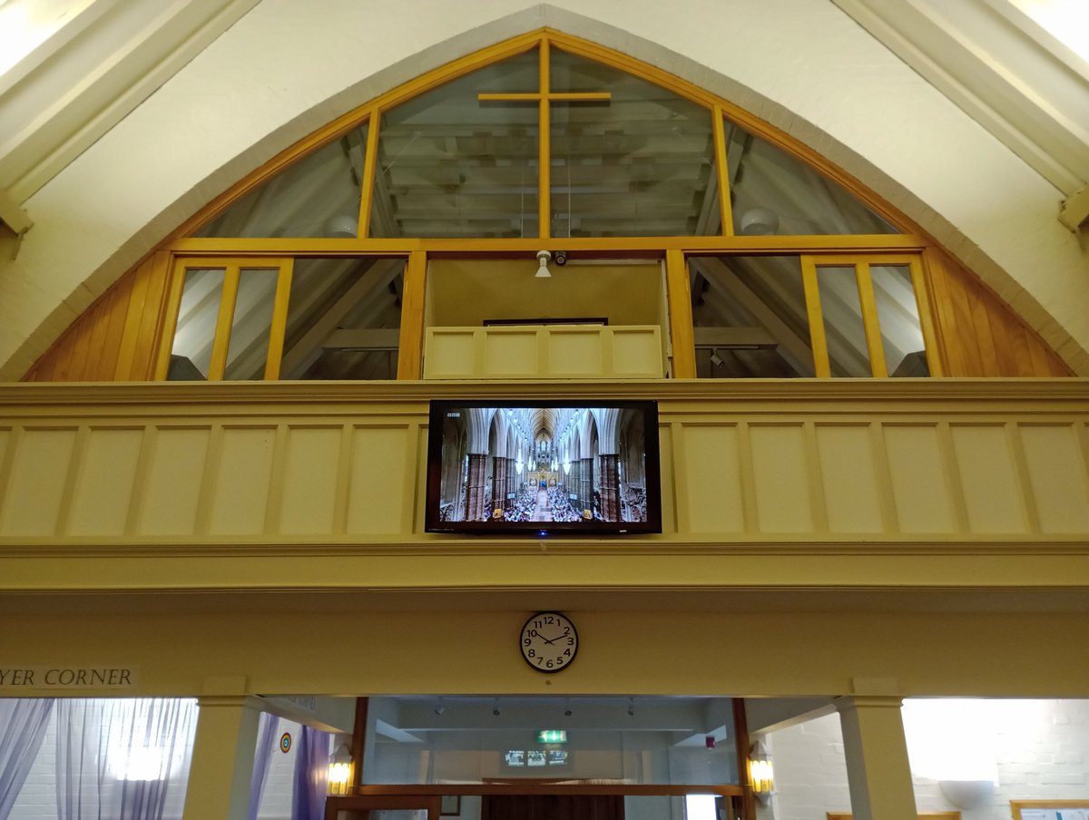 Ready for the #Coronation service on the big screens <a href="/stchriswh/">St Christopher's Warden Hill</a> in Warden Hill <a href="/GlosDioc/">The Diocese of Gloucester</a>