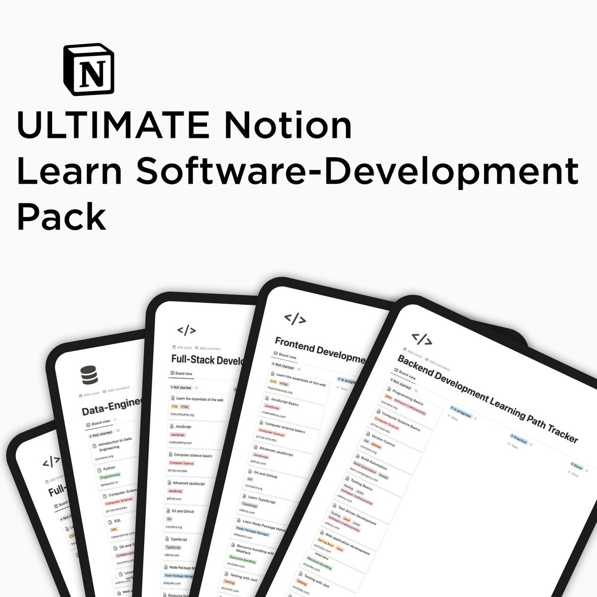 sesigl's tweet photo. 📚 Looking for a roadmap to become a software developer? 

Explore these 5 FREE Notion templates to guide you through:

🎨 Frontend
⚙️ Backend
🖥️ Full-stack
🔬Machine-Learning
🚄 Data-Engineering

Reply "free" to unlock 83 bonus resources!

(need to follow) https://t.co/SeR9SLm0XS