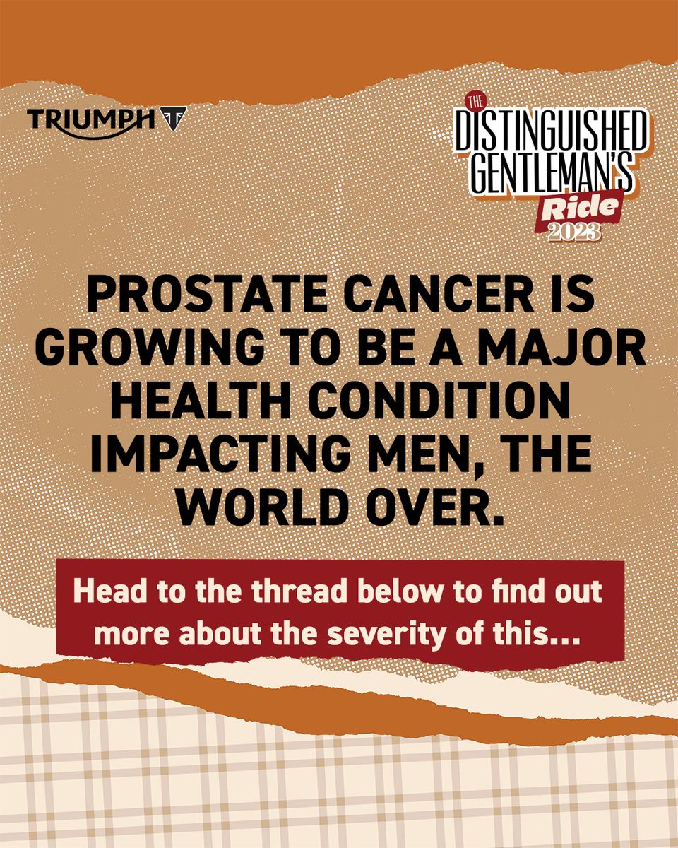 IndiaTriumph's tweet photo. Do you know which fatal medical condition is likely to affect every 8th man throughout the world? 

Join the DGR movement.

You're not in this ride alone.

#DGR2023 #DGRIndia2023 #TriumphDGR #NotRidingSolo #GentlemansRide https://t.co/nJPVq3dQVX