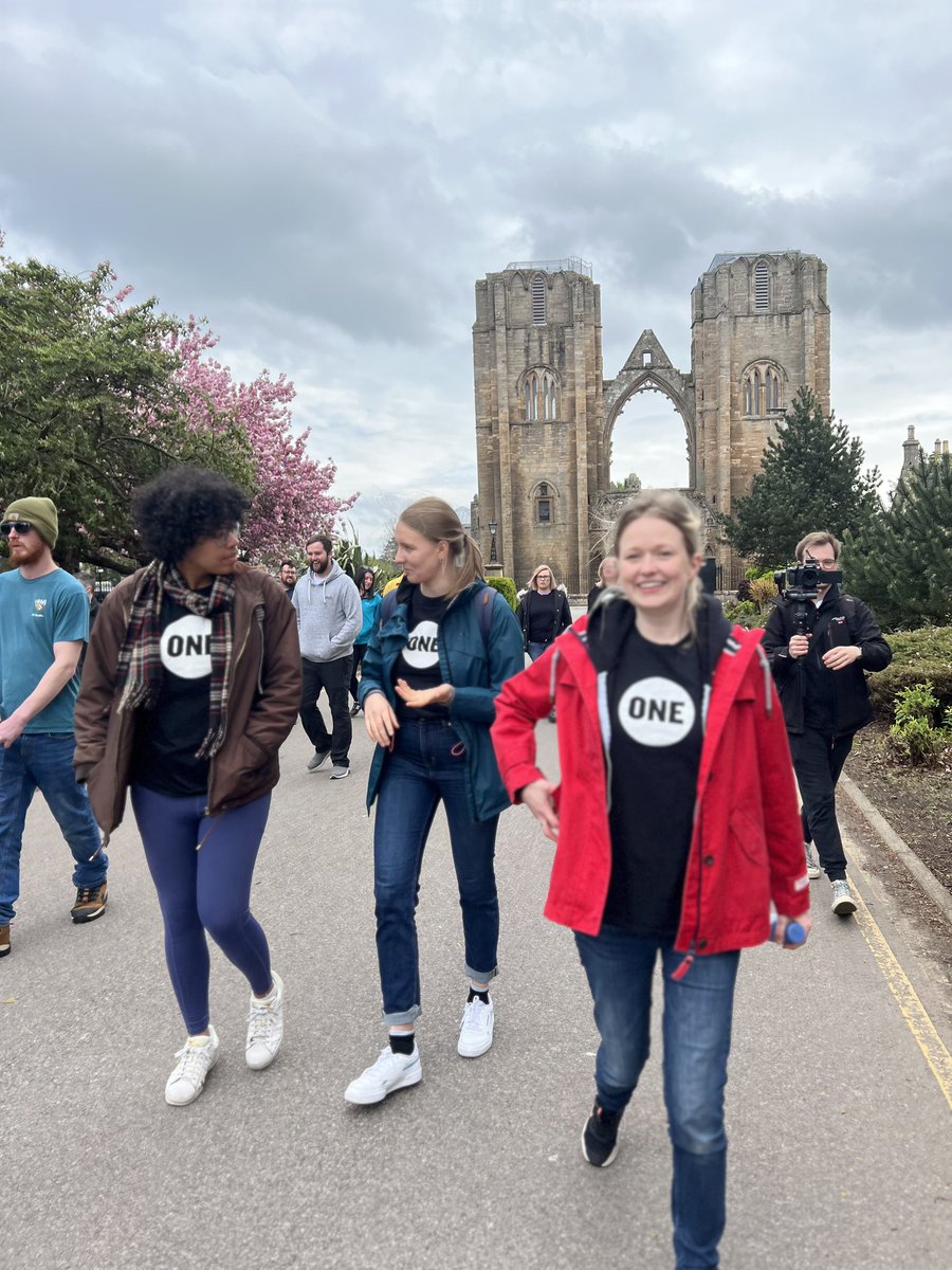 RamuneRutenaite's tweet photo. In Elgin today, taking part in @ONEintheUK Community Leader @Sarz_92 ‘s walk. #WalkInHerShoes is an initiative to raise awareness about the food insecurity in East Africa and the journey women take daily to collect water. #EastAfricaCannotWait https://t.co/uXRAeRFT5T