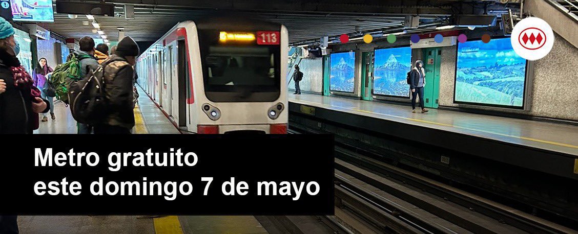 metrodesantiago's tweet photo. [RECUERDA] 🗳️ Mañana domingo 7 de Mayo, nuestro servicio será gratuito.😎

Lleva tu tarjeta bip! y valida tu pasaje (marcará $0). Además, como todos los domingos, puedes subirte con tu bici🚲.

Estaremos disponibles de 7:00 a 23:00 hrs. 😉 #MetroApp https://t.co/Bdh1juAcBf